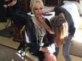 Pre shoot wearing another stunning Charles Svingholm outfit